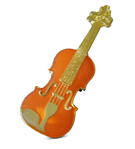 3-Piece Red-Toned String Violin Fiddle Musician Lapel Or Hat Pin & Tie Tack Set With Clutch Back By Novel Merk #TOP1