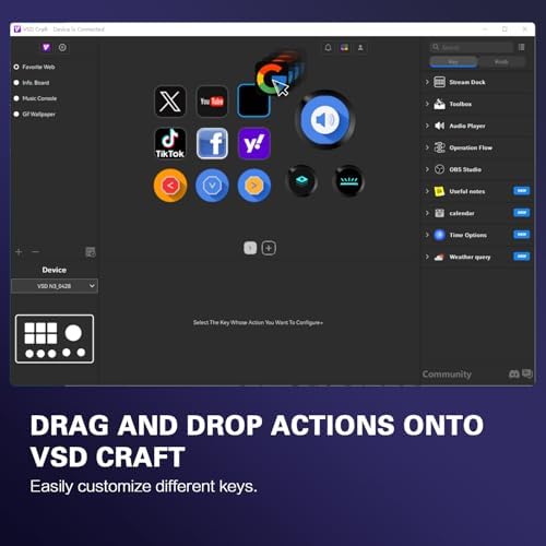 TreasLin Stream Controller Deck with12 Customizable Macro Keypad to Trigger Actions in OBS Twitch YouTube for Content Creators Stream Dock Compatible with PC & Mac N3 Black Macro Keypad - 5