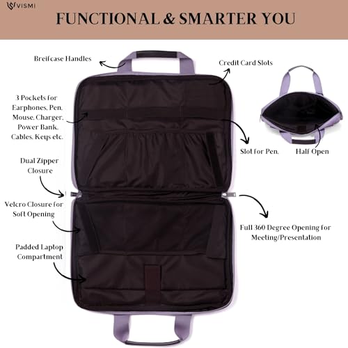 Image of VISMIINTREND Stylish Leather Office Laptop Bag Handbag for Men & Women| Slim,Briefcase,Messenger Bags| Fits 13 inch,14 inch, 15.6 inch Macbook Laptops, Birthday Gift for Husband /Father, Corporate Diwali Gifts