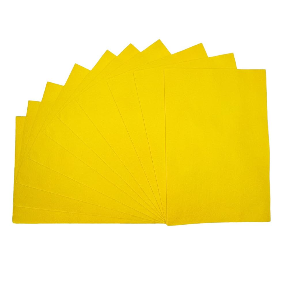 Oh Sew Crafty Limited Yellow Felt Sheets 100% Polyester A4 23Cm X 29.7Cm Craft 200Gsm (Sold As Pack Of 2) (Yellow)