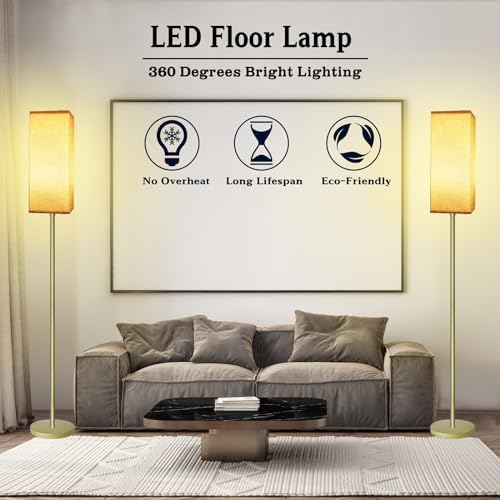 LANICHO Floor Lamp, Floor Lamp for Living Room with 3 Color Temperatures, Standing Lamps with Linen Shade, Tall Lamp with Foot Switch for Living Room, Bedroom, Kids Room, Office, Gold 6 41iakM9ESaL. AC