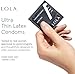 LOLA Large Ultra Thin Latex Condoms - Ultra Thin Condoms with Silicone Based Lube for Sensitive Skin, Lubricated Condom with Natural Rubber Latex, Vegan Condom, 24 Count