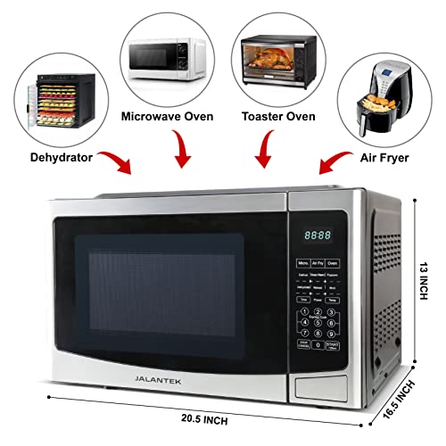 Jalantek 4-In-1 Microwave Oven With Healthy Air Fry, Toaster Oven, Dehydrator, 1.2 Cu.ft/30L With Easy Clean Interior, Stainless Steel #TOP1