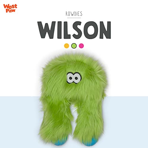 West Paw Rowdies Durable Plush Dog Toy With Hardytex And Zogoflex Chew Zones, Wilson, Lime #TOP1