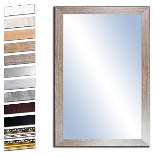 Bilderdepot24 Wandspiegel Spiegel Badspiegel Holzrahmen komplett mit Echtglas - Eiche REMO - ca. 70x50 cm