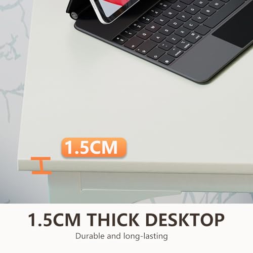 Image of BestOffice Computer Desk,Home Office Desk, Modern Simple Style for Home Office Study Writing (White, 39 Inch)