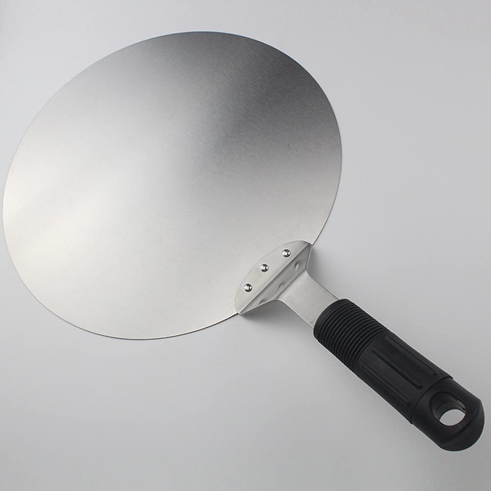 ECSWP CHSHTZH Pizza Shovel Spatula Plastic Handle Foldable Round Stainless Steel Non-Stick Pastry Paddle Kitchen Baking Cake Tools Accessories (Size : Small)