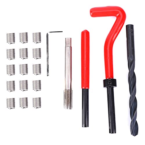 Metric Inserts & Kits Metric Thread Repair Tool Kit, 20 Pcs M8x1.25 Stainless Steel Thread Insert Rethreading Tap Compatible Hand Tool - Thumbnail 4