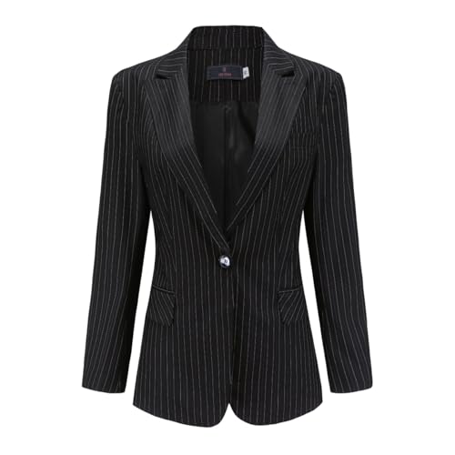 Chic Stripes: Women's Two-Piece Office Suit with a Modern Twist - Image 2