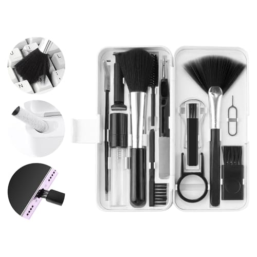 Keyboard Cleaner Brush, 18 in 1 Electronics Cleaning Tool kit, Multifunctional Keyboard Earphone Cleaner with Mist Spray and Keycap Puller, Portable Laptop Screen Cleaning Gadgets