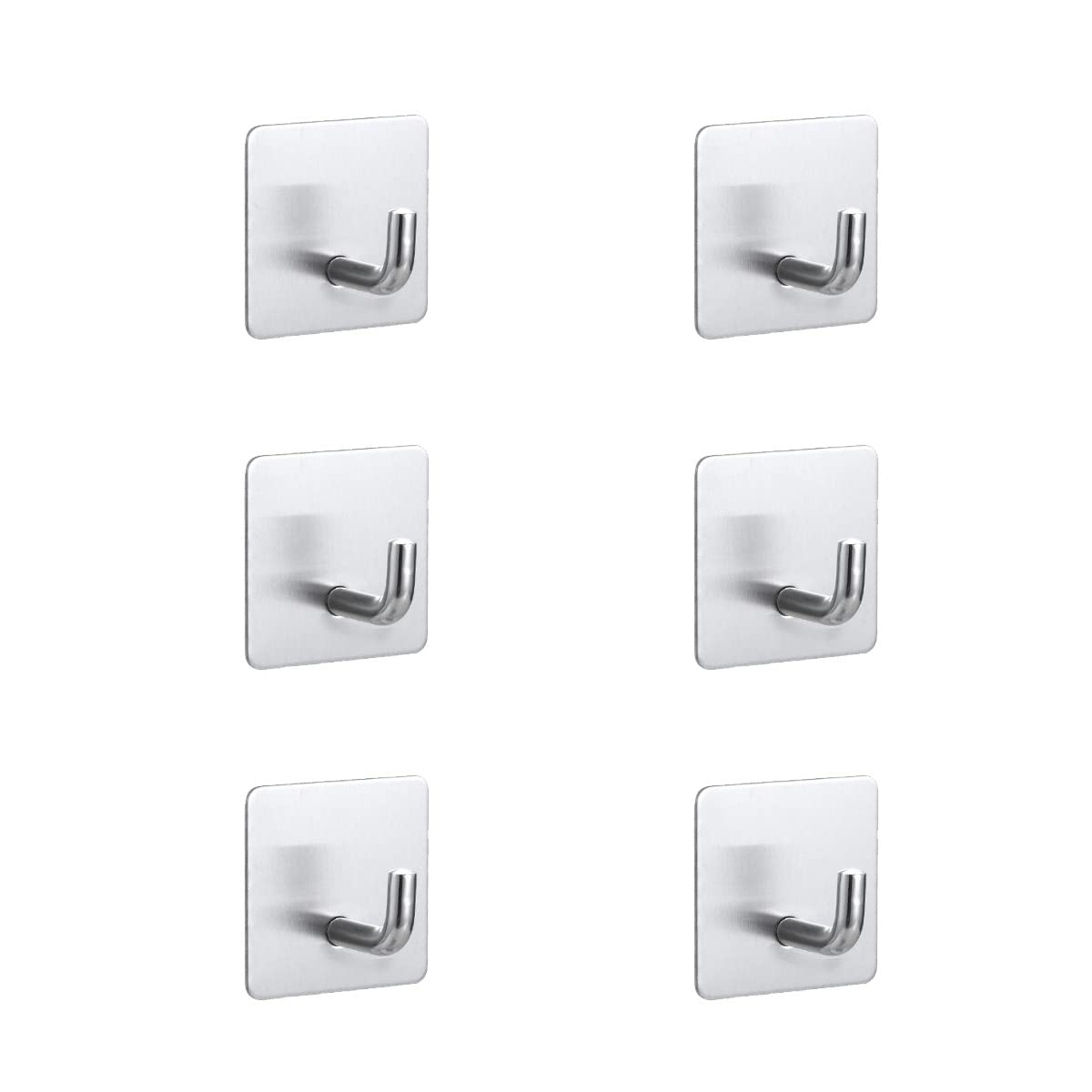 TIANRUIDA Stainless Steel self Adhesive Hooks, Water and Rust-Free, No Need to punc，Towel Hooks, wal Hooks for bathrooms, Kitchens, Living Rooms,etc (Simple 6pcs)