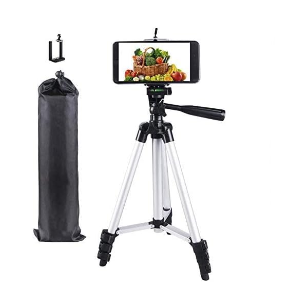 PRITECH 106 cm Aluminium Stativ für Handy, Spiegelreflexkamera, iPhone, Gopro, Smartphone mit Adapter für Handy und…