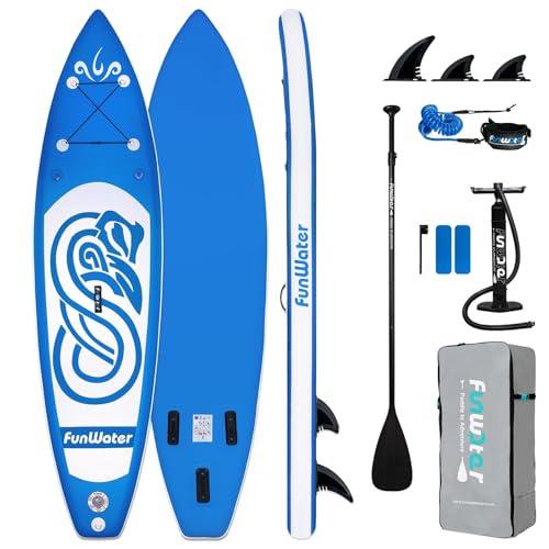 FunWater Tavola Da Stand Up Paddle Gonfiabile Sup Con Pagaia, 3 Pinne, Zaino, Pompa, Kit Di...