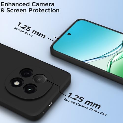 Image of Outlouders Back Cover for Oppo F29 Pro 5G | Camera Protection | Durable Soft Matte Silicone Bumper Case (Black)