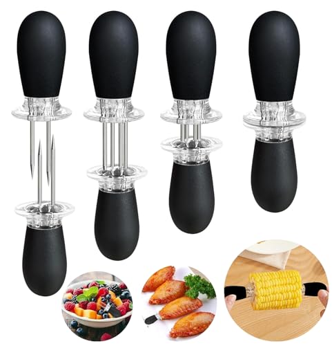 Brochettes pour Barbecue,Support d'épis de maïs 8pcs,BBQ Brochettes Epis Maïs, Brochettes D'épis de Maïs en Acier Inoxydable pour La Cuisine à Domicile Support à Epis Maïs en Acier