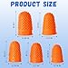 Zonon 20 Pieces Rubber Thimble Protector Hand Sewing Silicone Finger Tips Guard 5 Sizes Finger Pads Grips for Quilting Knitting Hot Glue Sorting Embroidery Paperwork Carving Handwork(Blue,Orange)