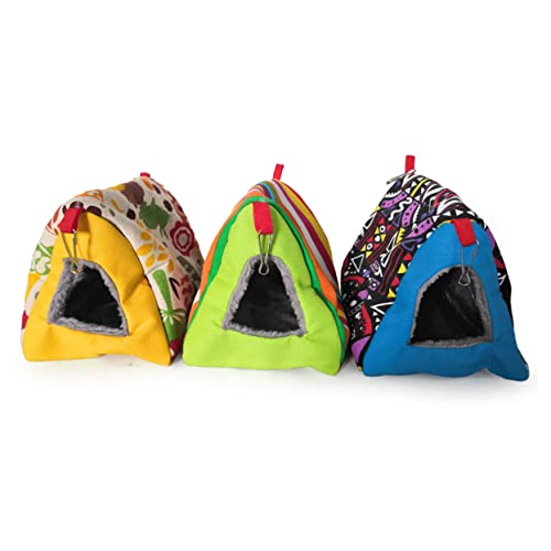 Toyvian Double Hole Parrot Hammock Cozy Sleeping Bed for Birds Nest with Stylish Stripe Design Play and Rest Space for Parrots and Pet Birds