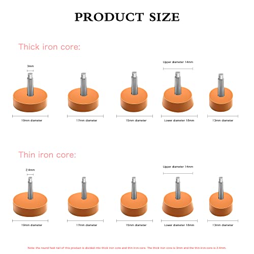 Image of SooGree High Heel Replacement Tips 10 Pairs - Stiletto Repair Caps Kit With Metal Pins (2.4 /3mm) in 5 Different Sizes for Women's Shoes (Apricot)
