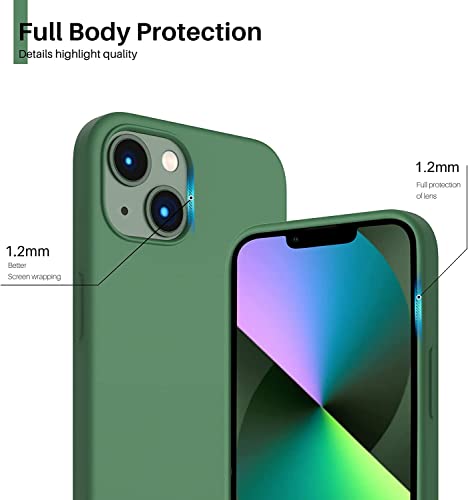 Image of Miracase Compatible For iPhone 13 Case 6.1 inches(2021),Soft Liquid Silicone Gel Rubber Full Body Protection Shockproof Cover Case (Green)
