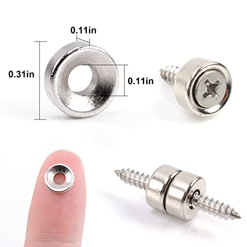 Min Ci 60Pcs Strong Neodymium Disc Magnets With Hole, Small Permanent Round Ring Rare Earth Magnets Heavy Duty, For Cabinets Lockers Cruise Crafts Diy Industrial Screws (8 X 3Mm Hole 3Mm) #TOP1