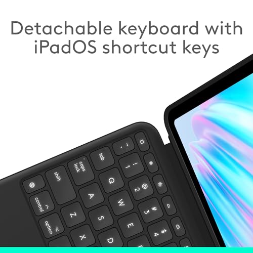Image of Logitech Combo Touch iPad Air 11-inch (M2, M3 & M4), iPad Air (5th gen) Keyboard Case - Midnight Black and Logitech Crayon Digital Pencil (2018 and later)