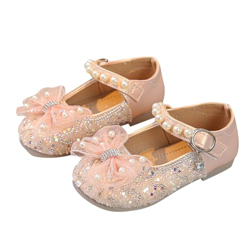 IWIHMIV Toddler Girls Dress Shoes Ballet Wedding Party Princess Mary Jane Soft Bottom Non Slip Flat Shoes for Girls