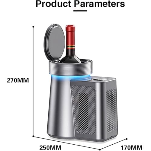 Enfriador De Vino Eléctrico Portátil 1 Botella, Control 2–20°c, Pantalla Digital Led, Sistema Termoeléctrico Sin Hielo, Negro Gray