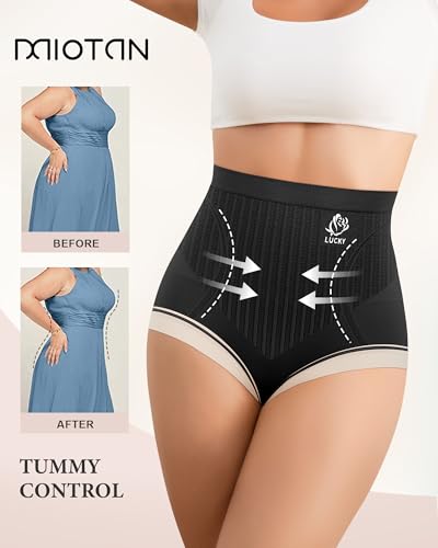 Image of Women's High Waisted Underwear Tummy Control Ladies Panties Postpartum Briefs Breathable Full Coverage 4 Pack