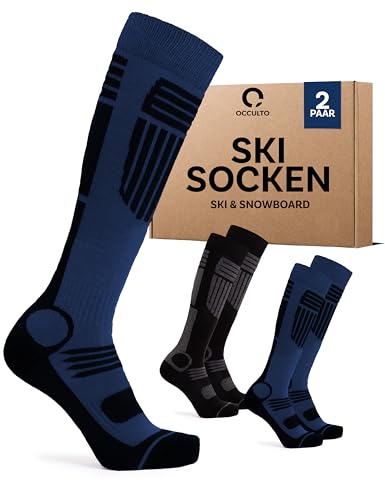 Occulto Herren Skisocken 2er Pack, 4er Pack (Modell: Felix) 2 Paar Blau Anthrazit 43-46