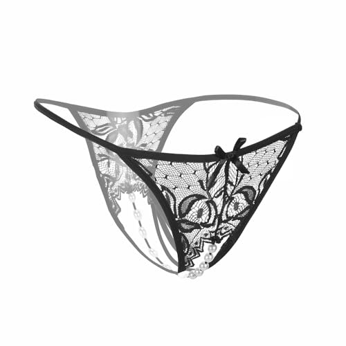 Image of Women Sexy Panties Plus Size Underwear Lace Thongs Low Rise G-String Cheeky Underpants