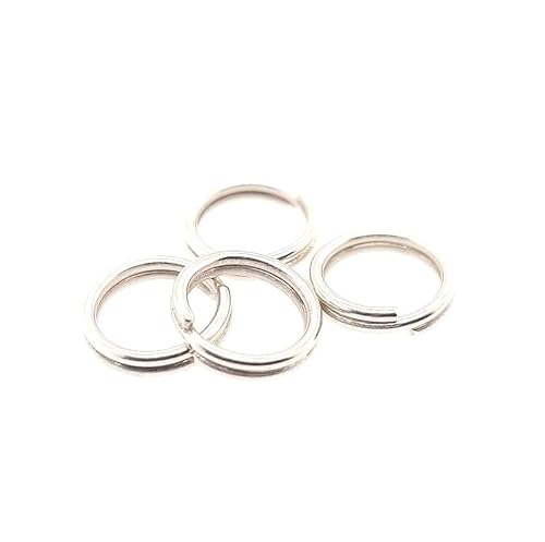 4pcs Sterling Silver Round Split Ring 10.0mm Jump Ring Connector for Charms and Jewelry Finding by CRAFT WIRE
