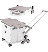 Giantex Chariot Pliant, Chariot Léger avec Poignée et Roues Pivotantes, Grand Panier d'Épicerie