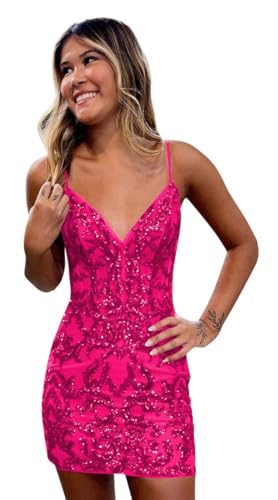 Spaghetti Straps Tight Homecoming Dresses for Teens Sparkly Sequin Corset Prom Cocktail Party Gown