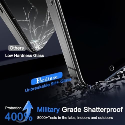 Image of Ferilinso 3 Pack Privacy Screen Protector for iPhone 16, Tempered Glass