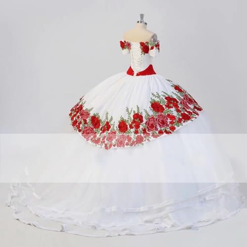 Floral Applique Quinceanera Dresses Mexican Style Off The Shoulder Ball Gown Sweet 15 Dress Prom 20253