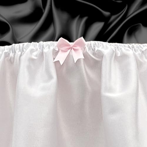 Mxiqqpltky Cute Skirts for Women Casual Lace Trim Elastic Waist Flowy Plaid Mini Skirt Y2K Satin Pleated A Line Ruffle Skirt2