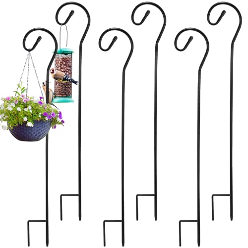 Hicarer 36 Pcs Shepherds Hooks for Outdoor 32 Inch 1/3 Bird Feeder Pole Rust Resistant Steel Shepard...
