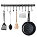 MaidMAX Barre de Cuisine, Barre Ustensile Cuisine 43 cm, Porte-Casseroles Mural avec 10 Crochets Amovible, Barre de Crédence Multifonctions, Perçage -Noir