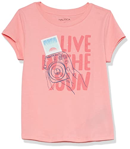Image of Nautica Girls Short Sleeve T-Shirt with Fun Graphic Design, Cotton Tee with Tagless Interior