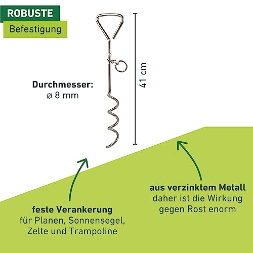 Windhager Bodenanker, Spiralhering, 41 cm, Durchmesser 8 mm, verzinktes Metall, 07134