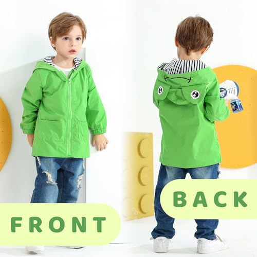 image for YOUNGER TREE Toddler Baby Boy Girl Frog Raincoat Cute Cartoon Hoodie Z