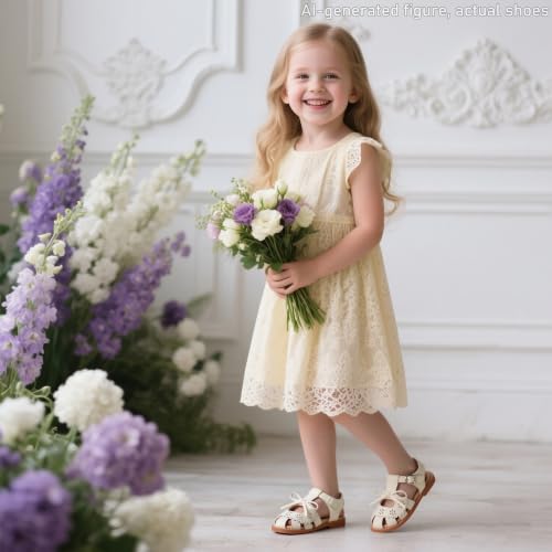 Image of Flaryzone Girls Sandals Closed Toe Summer Flats Dress Sandals Shoes Toddler /Little Kid