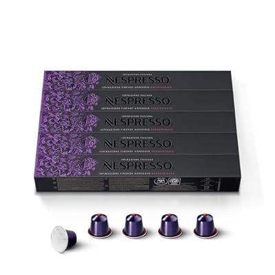Nespresso Original Cápsulas de Café Descafeinado Arpeggio 50 Cápsulas para Máquina de Café Cafetera Tueste Intenso con Notas de Cacao