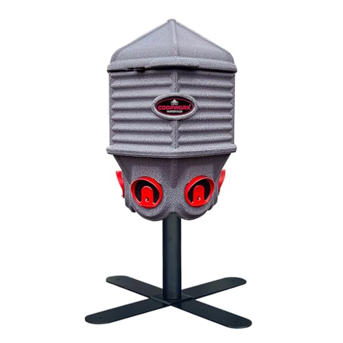 CoopWorx 8-Gallon Chicken Water Silo with 6 Stainless Steel Nipples - Durable Leak-Proof Elevated Poultry Waterer for Clean Fresh Water