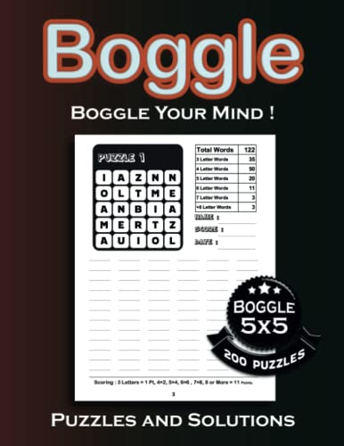 Boggle 5x5 Puzzle Book Vol. 3: Boggle Your Mind! , Enjoy over 200 puzzles , 8.50 x 11 in, Puzzles & Solutions.