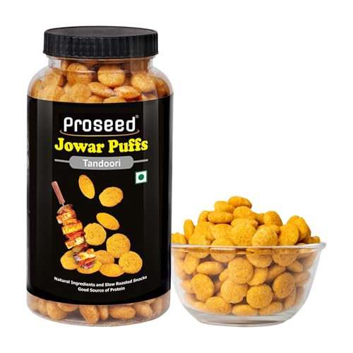 Image of Proseed Jowar Puffs (Tandoori) | 150g x 1 Pack | Slow Roasted & 100% Veg | No Refined Flour, Sugar & Trans-Fat | Gluten Free | No Palm Oil | Healthy Travel Friendly Millet Snacks