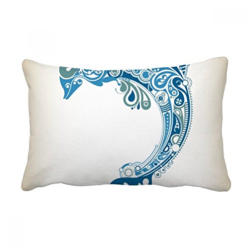 Coussin dauphin bleu océan 16x24 pouces idée cadeau décoration maison