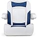 NESHULT Premium Low Back Reclining Pontoon Captain's Chair Bucket Boat Seat with Removable Armrest,White/Pacific Blue