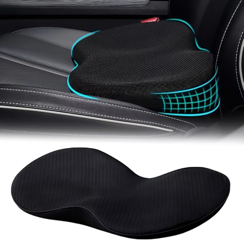 WIYETY Cojín de asiento de coche, cojín de cuña para coche, cojín ergonómico para asiento de coche, asiento del conductor, cojín de cuña, para adultos, adecuado para coche y silla de oficina