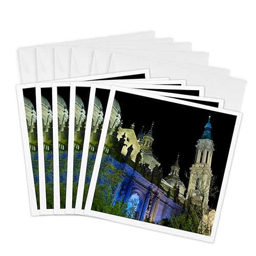Carte de voeux Notre Dame du Pilier Saragosse vue du ciel 15x15cm